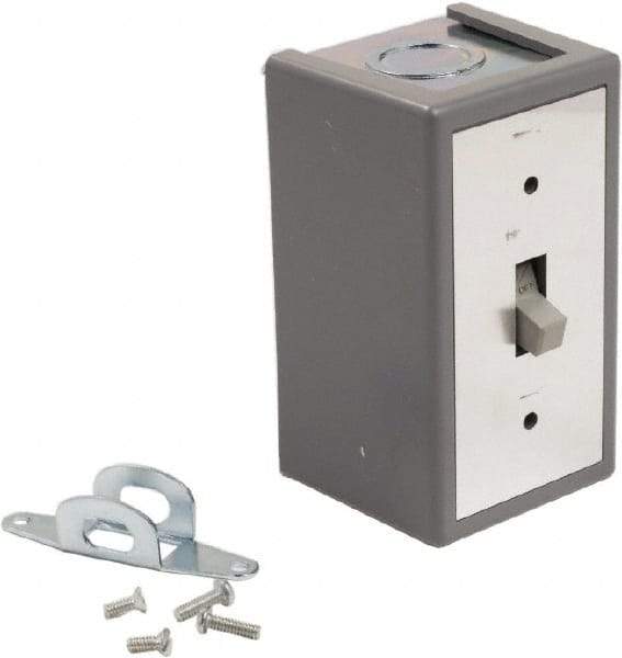 Square D - 3 Poles, 30 Amp, NEMA, Enclosed Toggle Manual Motor Starter - 1 hp at 90 VDC, 10 hp at 460 VAC, 10 hp at 575 VAC, 1-1/2 hp at 230 VDC, 2 hp at 115 VAC, 2 hp at 115 VDC & 7-1/2 hp at 230 VAC - Industrial Tool & Supply