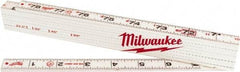 Milwaukee Tool - 6-1/2' Long, 1/16" Graduation, Folding Rule - 1-3/8" Wide, Composite Laminate - Industrial Tool & Supply