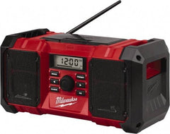 Milwaukee Tool - Backlit LCD Cordless Jobsite Radio - Powered by Battery - Industrial Tool & Supply