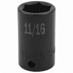 SK - Impact Socket - 3/8"DR 6PT 11/16" SEMI-DEEP IMPACT SOCKET - Industrial Tool & Supply