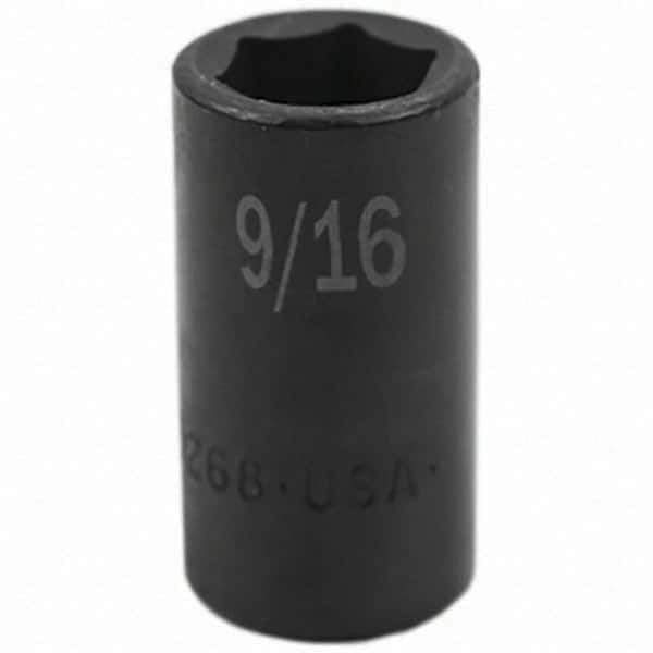 SK - Impact Socket - 3/8"DR 6PT 9/16" SEMI-DEEP IMPACT SOCKET - Industrial Tool & Supply