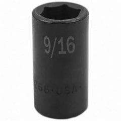 SK - Impact Socket - 3/8"DR 6PT 9/16" SEMI-DEEP IMPACT SOCKET - Industrial Tool & Supply
