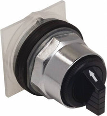 Schneider Electric - 1.18 Inch Mount Hole, 3 Position, Knob and Pushbutton Operated, Selector Switch Only - Black, Maintained (MA), without Contact Blocks, Weatherproof and Dust and Oil Resistant - Industrial Tool & Supply