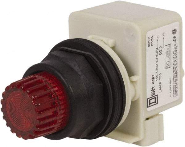 Schneider Electric - 30mm Mount Hole, Extended Straight, Pushbutton Switch Only - Red Pushbutton, Momentary (MO) - Industrial Tool & Supply