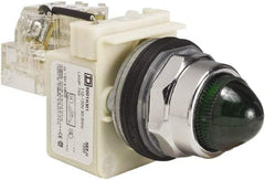 Schneider Electric - 120 VAC Green Lens Indicating Light - Screw Clamp Connector - Industrial Tool & Supply