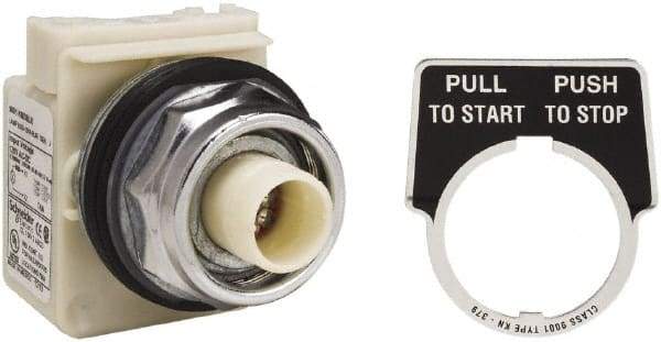 Schneider Electric - 30mm Mount Hole, Extended Straight, Pushbutton Switch Only - Maintained (MA) - Industrial Tool & Supply