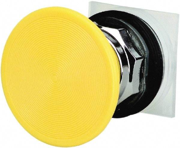 Schneider Electric - 30mm Mount Hole, Extended Straight, Pushbutton Switch Only - Yellow Pushbutton, Momentary (MO) - Industrial Tool & Supply