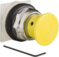 Schneider Electric - 30mm Mount Hole, Extended Straight, Pushbutton Switch Only - Yellow Pushbutton, Momentary (MO) - Industrial Tool & Supply
