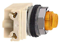 Schneider Electric - 120 V Amber Lens LED Pilot Light - Round Lens, Screw Clamp Connector - Industrial Tool & Supply