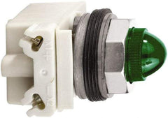 Schneider Electric - 120 V Green Lens Incandescent Pilot Light - Round Lens, Screw Clamp Connector - Industrial Tool & Supply