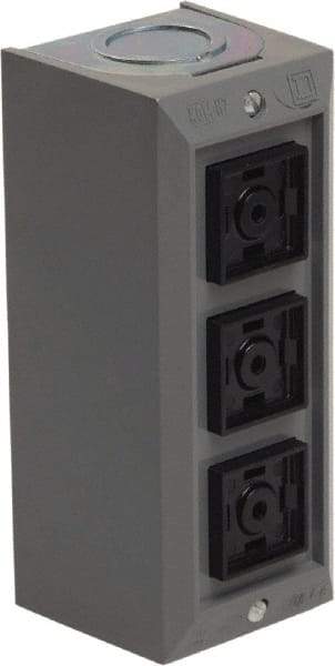 Schneider Electric - 3 Operator, Projecting Pushbutton Control Station - No Legend, Momentary Switch, 2NO/3NC Contact, NEMA 1 - Industrial Tool & Supply