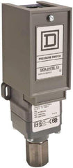Square D - 1 NEMA Rated, SPDT, 170 to 5,600 psi, Electromechanical Pressure and Level Switch - Adjustable Pressure, 120 VAC at 6 Amp, 125 VDC at 0.22 Amp, 240 VAC at 3 Amp, 250 VDC at 0.27 Amp, 1/4 Inch Connector, Screw Terminal, For Use with 9012G - Industrial Tool & Supply