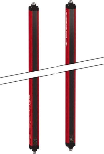 Telemecanique Sensors - 2 Beam, 20.08 Inch Height Protection, 4, 12m Max Sensing, 14 to 131°F, Body Protection 4, Safety Light Curtain - 24 VDC, 19.69 Inch Space Between Beams, Red, Aluminum - Industrial Tool & Supply