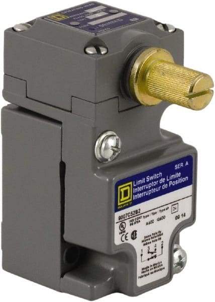Square D - SPDT, NC/NO, 600 Volt Screw Terminal, Rotary Head Actuator, General Purpose Limit Switch - 1, 2, 4, 6, 12, 13, 6P NEMA Rating, IP67 IPR Rating - Industrial Tool & Supply