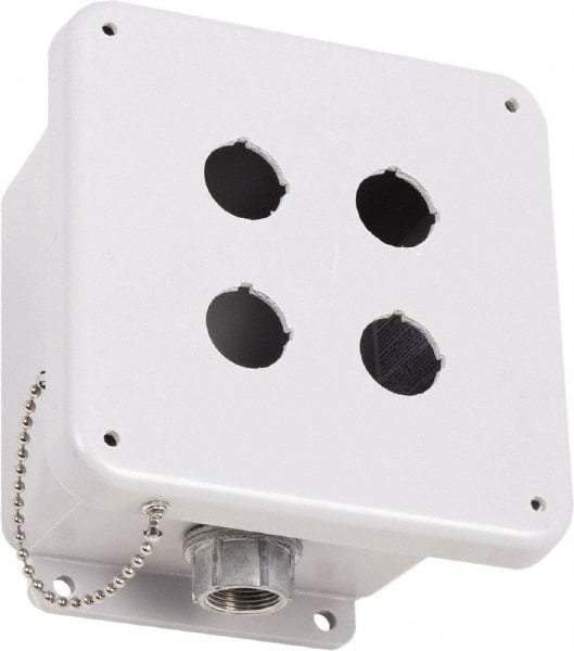 Square D - 4 Hole, 30mm Hole Diameter, Polymer Pushbutton Switch Enclosure - 3, 4, 13, 4X NEMA Rated - Industrial Tool & Supply