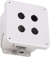 Square D - 4 Hole, 30mm Hole Diameter, Polymer Pushbutton Switch Enclosure - 3, 4, 13, 4X NEMA Rated - Industrial Tool & Supply