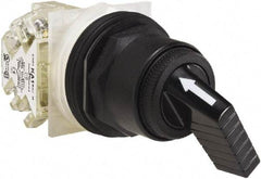 Schneider Electric - 1.18 Inch Mount Hole, 2 Position, Knob and Pushbutton Operated, Selector Switch - Black, Maintained (MA), Anticorrosive, Weatherproof, Dust and Oil Resistant - Industrial Tool & Supply