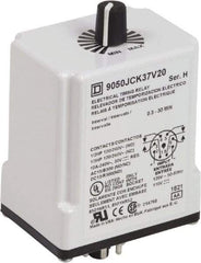 Square D - 0.3 to 30 min Delay, DPDT Time Delay Relay - 10 Contact Amp, 110 VDC & 120 VAC - Industrial Tool & Supply