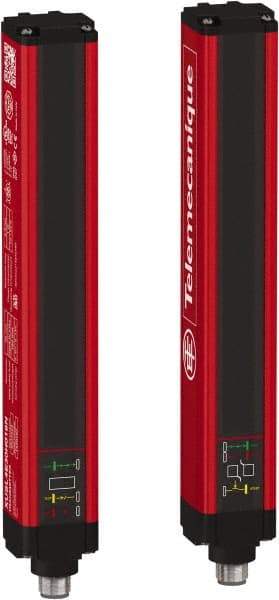 Telemecanique Sensors - 15 Beam, 6.3 Inch Height Protection, 3, 6m Max Sensing, 14 to 131°F, Finger/Hand Protection 4, Safety Light Curtain - 24 VDC, Red, Aluminum - Industrial Tool & Supply