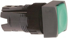 Schneider Electric - 16mm Mount Hole, Flush, Pushbutton Switch Only - Square, Green Pushbutton, Nonilluminated, Momentary (MO), Vibration Resistant - Industrial Tool & Supply