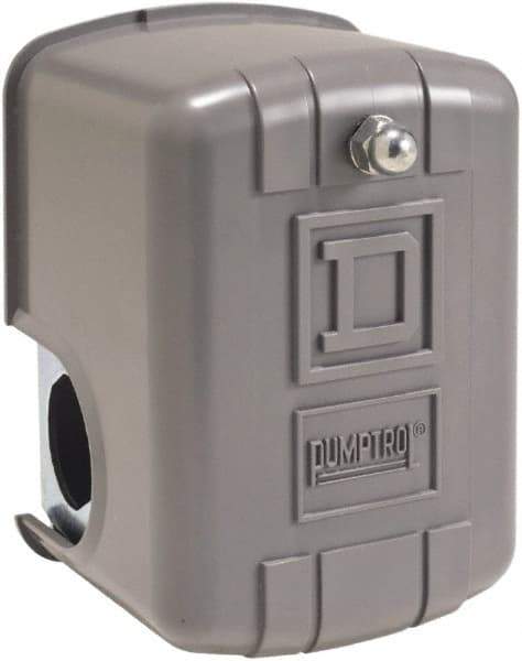 Square D - 3R NEMA Rated, DPST, 30 to 50 psi, Air Compressor Pressure and Level Switch - Adjustable Pressure, 575 VAC, 1/4 Inch NPSF Internal Inch Connector, Screw Terminal, For Use with Square D Pumptrol - Industrial Tool & Supply