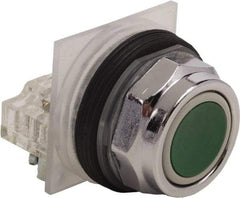 Schneider Electric - 30mm Mount Hole, Flush, Pushbutton Switch Only - Round, Green Pushbutton, Nonilluminated, Momentary (MO) - Industrial Tool & Supply