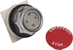 Schneider Electric - 1.18 Inch Mount Hole, Extended Straight, Pushbutton Switch Only - Round, Red Pushbutton, Momentary (MO), Weatherproof, Dust and Oil Resistant - Industrial Tool & Supply