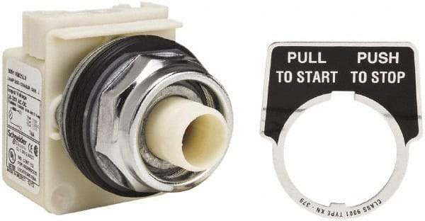 Schneider Electric - 30mm Mount Hole, Extended Straight, Pushbutton Switch Only - Maintained (MA) - Industrial Tool & Supply