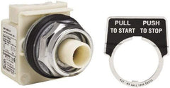 Schneider Electric - 30mm Mount Hole, Extended Straight, Pushbutton Switch Only - Maintained (MA) - Industrial Tool & Supply