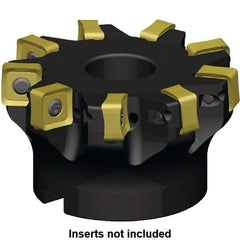 Kennametal - 8 Inserts, 4" Cut Diam, 1-1/2" Arbor Diam, 6mm Max Depth of Cut, Indexable Square-Shoulder Face Mill - 3° Lead Angle, 2" High, SN_J444EN__ Insert Compatibility, Series KSSM - Industrial Tool & Supply