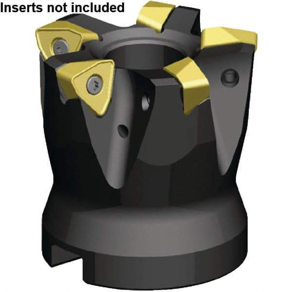 Kennametal - 5 Inserts, 63mm Cut Diam, 22mm Arbor Diam, 1.5mm Max Depth of Cut, Indexable Square-Shoulder Face Mill - 78° Lead Angle, 50.01mm High, WOEJ090512SRHD Insert Compatibility, Through Coolant, Series Kenfeed - Industrial Tool & Supply