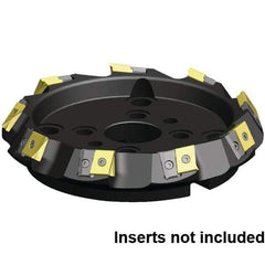 Kennametal - 10 Inserts, 315mm Cut Diam, 60mm Arbor Diam, 21.36mm Max Depth of Cut, Indexable Square-Shoulder Face Mill - 30° Lead Angle, 80mm High, LN_U221012PNSR-__ Insert Compatibility, Series MEGA 60 - Industrial Tool & Supply