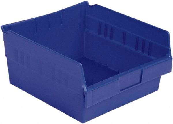 LEWISBins+ - 11-5/8" Deep, Blue Hopper Shelf Bin - 6" High x 11-1/8" Wide x 11-5/8" Long - Industrial Tool & Supply