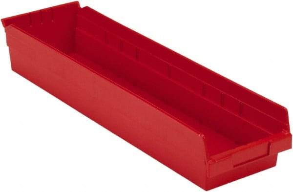 LEWISBins+ - 23-5/8" Deep, Red Hopper Shelf Bin - 4" High x 6-5/8" Wide x 23-5/8" Long - Industrial Tool & Supply
