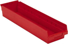 LEWISBins+ - 23-5/8" Deep, Red Hopper Shelf Bin - 4" High x 6-5/8" Wide x 23-5/8" Long - Industrial Tool & Supply