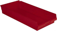 LEWISBins+ - 23-5/8" Deep, Red Hopper Shelf Bin - 4" High x 11-1/8" Wide x 23-5/8" Long - Industrial Tool & Supply