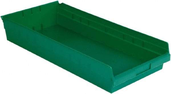 LEWISBins+ - 23-5/8" Deep, Green Hopper Shelf Bin - 4" High x 11-1/8" Wide x 23-5/8" Long - Industrial Tool & Supply