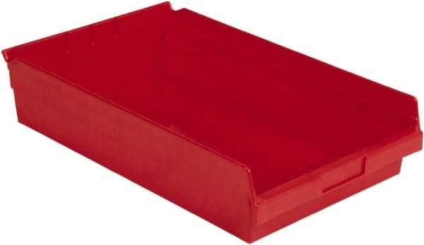 LEWISBins+ - 17-7/8" Deep, Red Hopper Shelf Bin - 4" High x 11-1/8" Wide x 17-7/8" Long - Industrial Tool & Supply