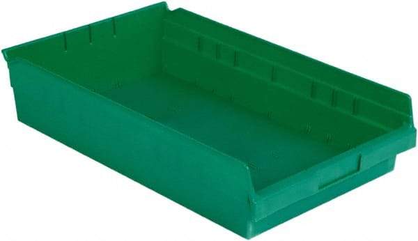 LEWISBins+ - 17-7/8" Deep, Green Hopper Shelf Bin - 4" High x 11-1/8" Wide x 17-7/8" Long - Industrial Tool & Supply