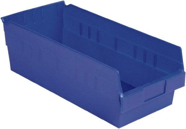LEWISBins+ - 17-7/8" Deep, Blue Hopper Shelf Bin - 6" High x 8-3/8" Wide x 17-7/8" Long - Industrial Tool & Supply