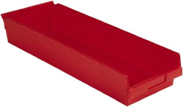 LEWISBins+ - 23-5/8" Deep, Red Hopper Shelf Bin - 4" High x 8-3/8" Wide x 23-5/8" Long - Industrial Tool & Supply