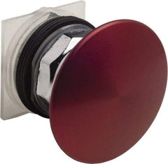 Schneider Electric - 30mm Mount Hole, Extended Mushroom Head, Pushbutton Switch Only - Round, Red Pushbutton, Nonilluminated, Maintained (MA) - Industrial Tool & Supply