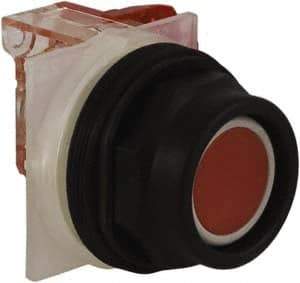 Schneider Electric - 30mm Mount Hole, Extended Straight, Pushbutton Switch with Contact Block - Red Pushbutton, Momentary (MO) - Industrial Tool & Supply