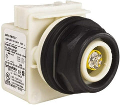 Schneider Electric - 28 V Yellow Lens LED Pilot Light - Round Lens, Screw Clamp Connector, 54mm OAL x 42mm Wide, Vibration Resistant - Industrial Tool & Supply