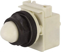 Schneider Electric - 110 VAC at 50/60 Hz via Transformer, 120 VAC at 50/60 Hz via Transformer White Lens Indicating Light - Round Lens, Screw Clamp Connector, Corrosion Resistant, Dust Resistant, Oil Resistant - Industrial Tool & Supply