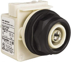 Schneider Electric - 120 V White Lens LED Pilot Light - Round Lens, Screw Clamp Connector, 54mm OAL x 42mm Wide, Vibration Resistant - Industrial Tool & Supply