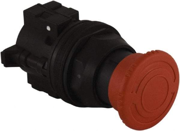 Schneider Electric - 30mm Mount Hole, Extended Mushroom Head, Pushbutton Switch Only - Round, Red Pushbutton, Maintained (MA) - Industrial Tool & Supply