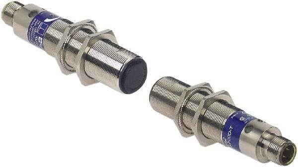 Telemecanique Sensors - 1/2-20 UNF Connector, 15m Nominal Distance, Shock and Vibration Resistant, Through Beam Photoelectric Sensor - 24 to 240 VAC/VDC, 25 Hz, Brass, 95mm Long x 18mm Wide x 7 Inch High - Industrial Tool & Supply