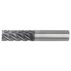 5/8x5/8x1-1/4x3-1/2 5FL Square Carbide End Mill-Round Shank-AlTiN - Industrial Tool & Supply