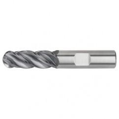 1/2x1/2x1x3 Ball Nose 4FL Carbide End Mill-Weldon Shank-AlTiN - Industrial Tool & Supply